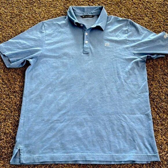 Travis Mathew Medium Blue Golf Polo Shirt - Picture 5 of 8